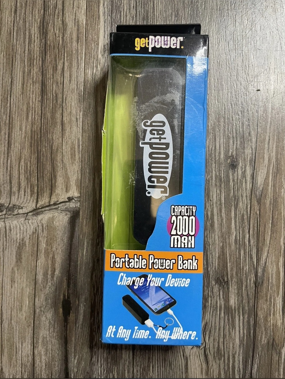 Get Power Portable Power Bank Black 2000 Mah Capacity